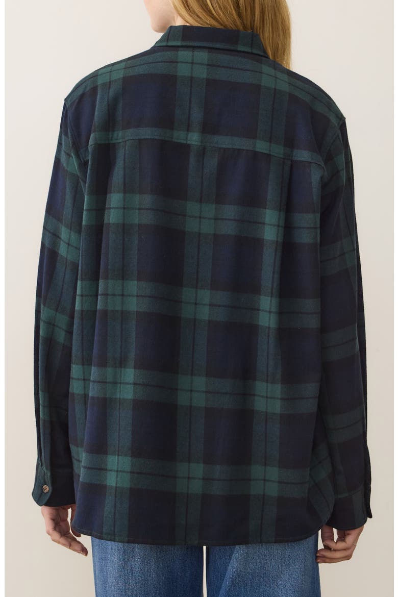 Jane Plaid Relaxed Fit Organic Cotton Plaid Button-Up Shirt, Alternate, color, EVERGREEN PLAID