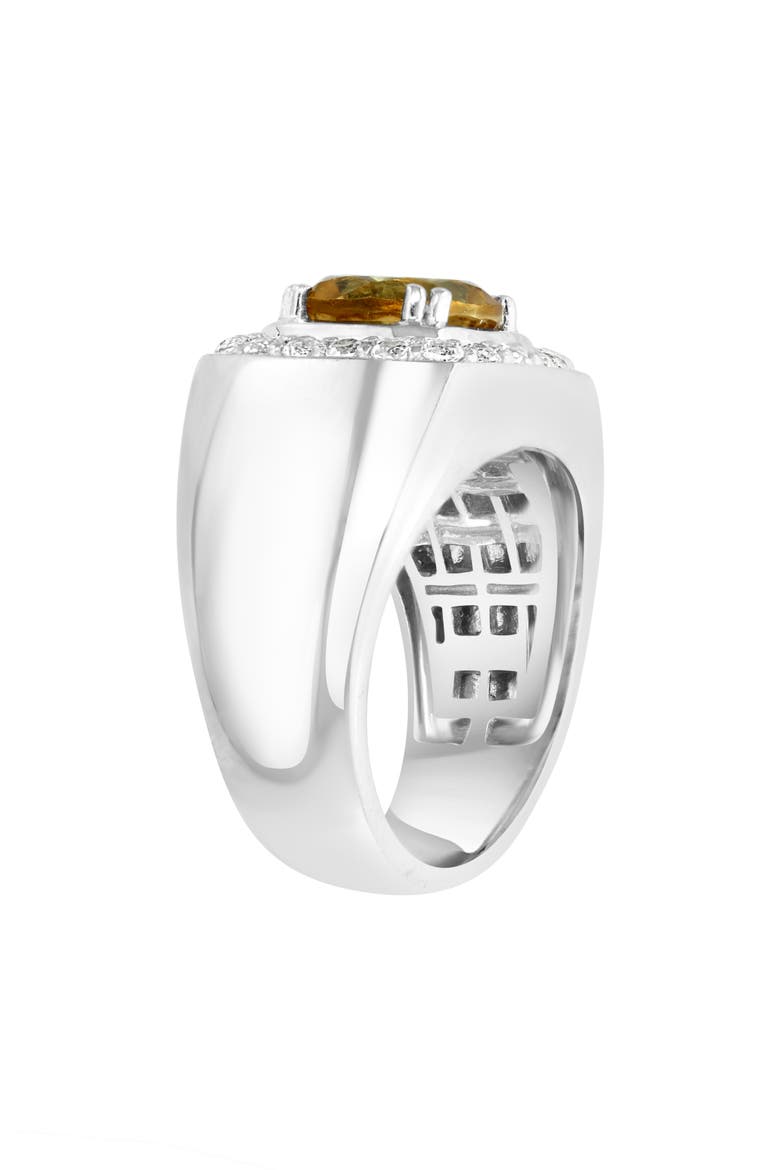 Men's Smoky Quartz & White Topaz Signet Ring, Alternate, color, BROWN