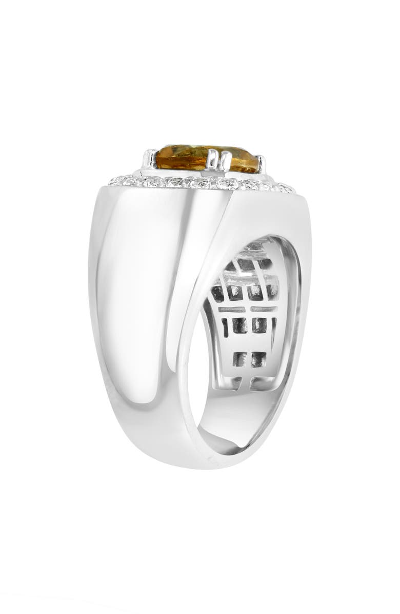 EFFY Men's Smoky Quartz & White Topaz Signet Ring, Alternate, color, Brown