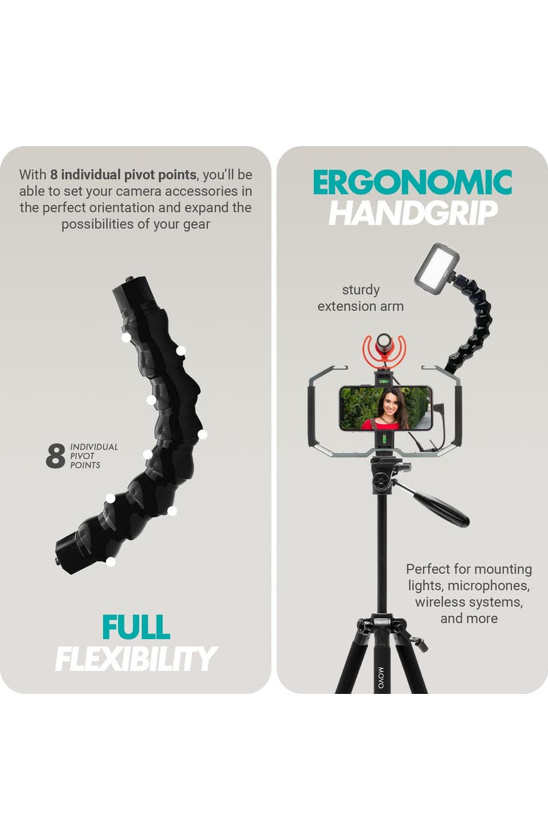 MOVO UWA-8 Articulating Camera Rig Extension Mount, Alternate, color, Black