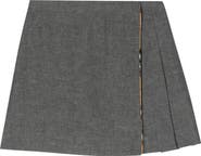 Burberry Check Trim Cotton Skirt