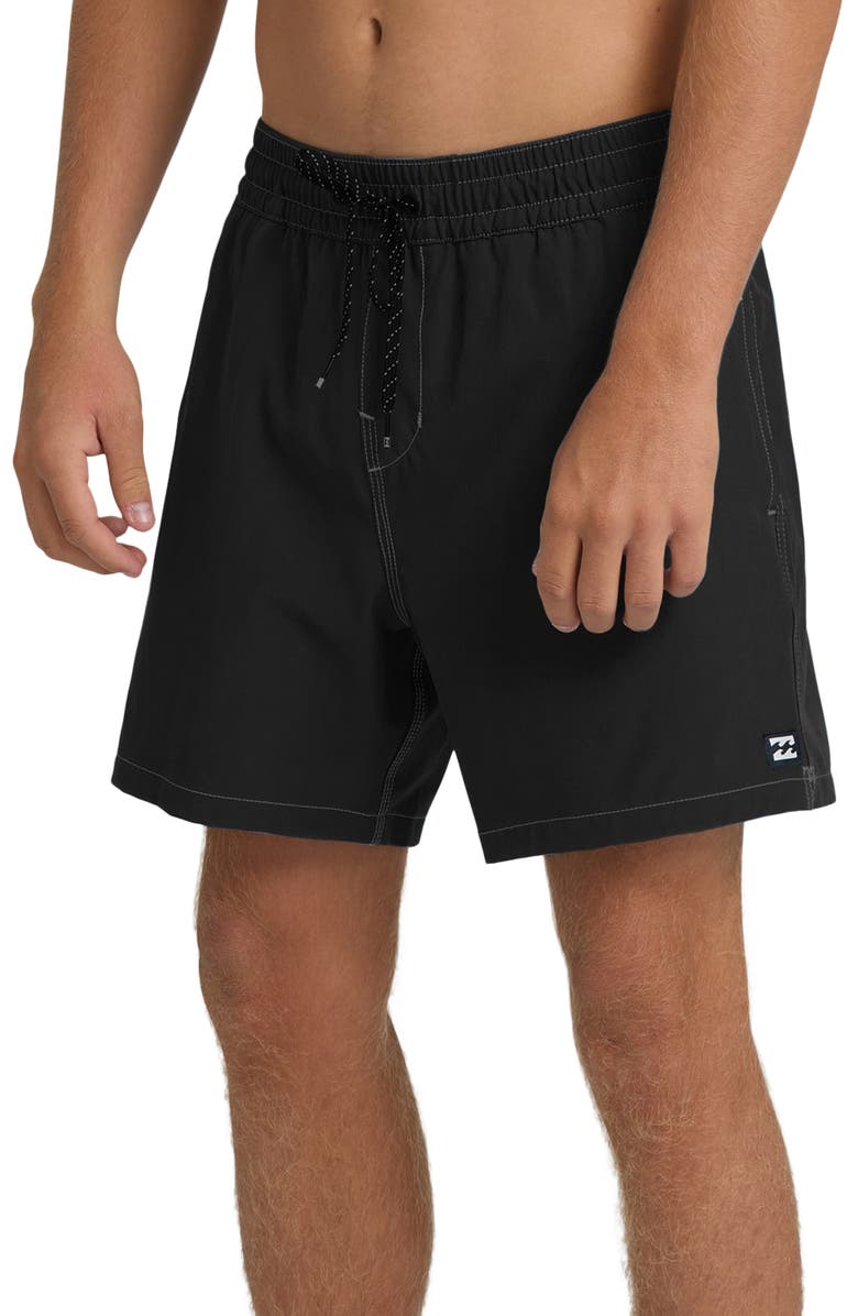 Billabong Lineup Solid LB Board Shorts, Alternate, color, Black