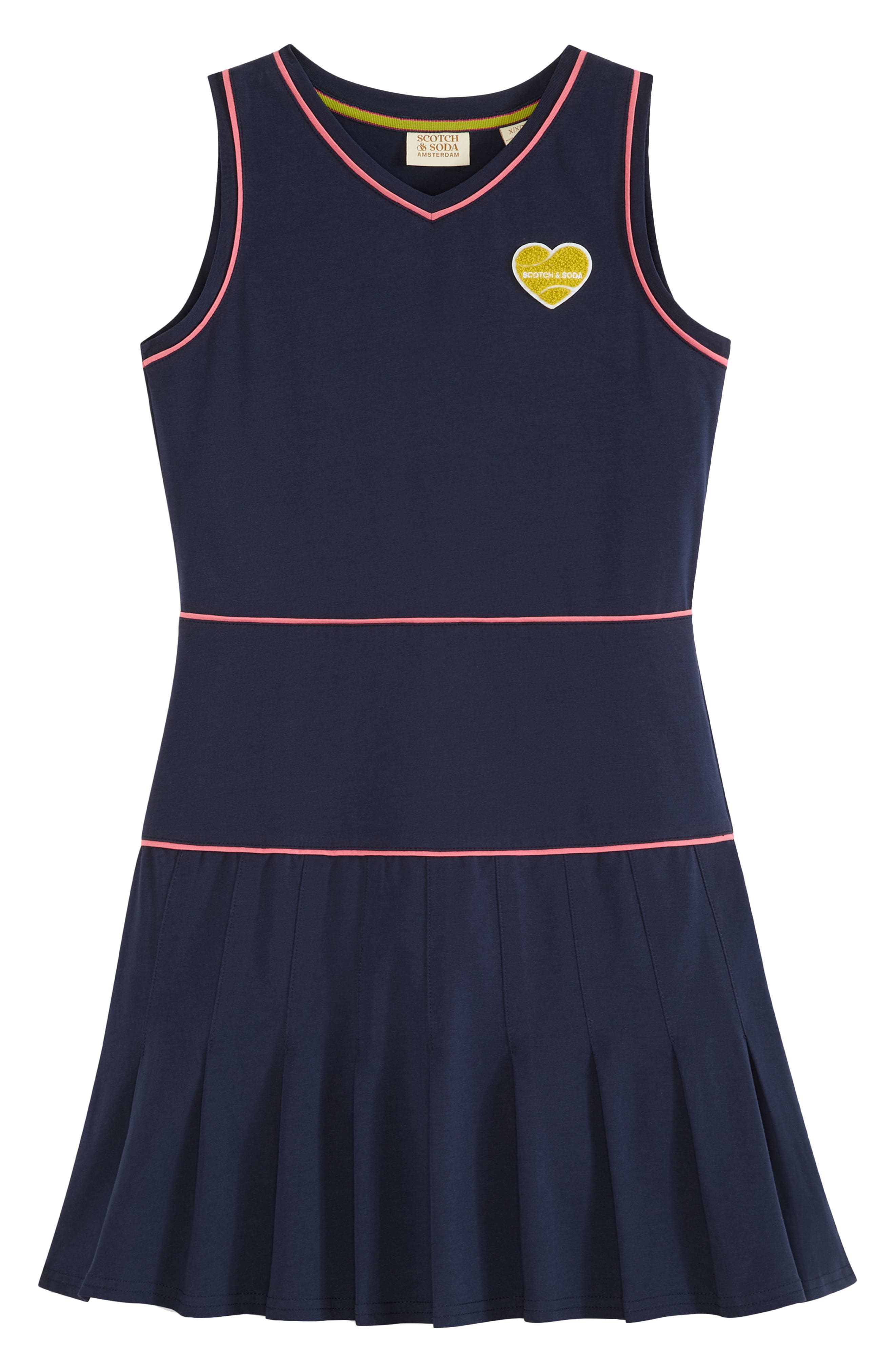 Scotch & Soda Kids' Tennis Appliqué Sleeveless Cotton Jersey Dress