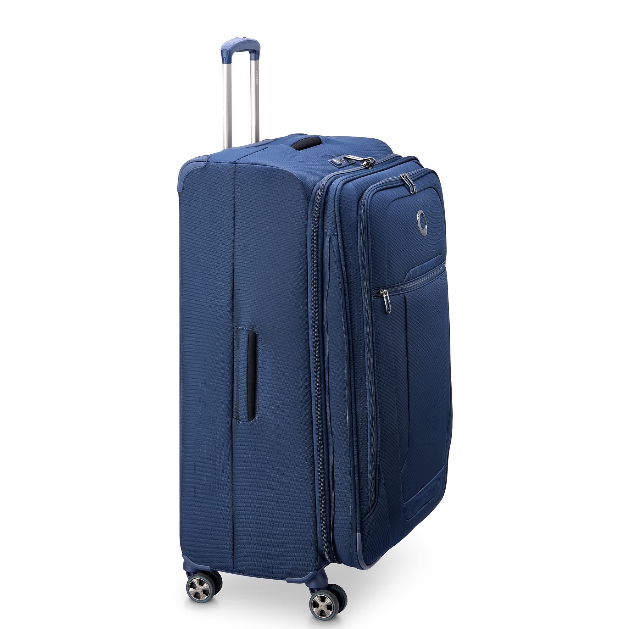 81028242 Helium DLX Checked-Large 29 Inch Softside Expandable Luggage with Spinner Wheels, Alternate, color, Navy Blue