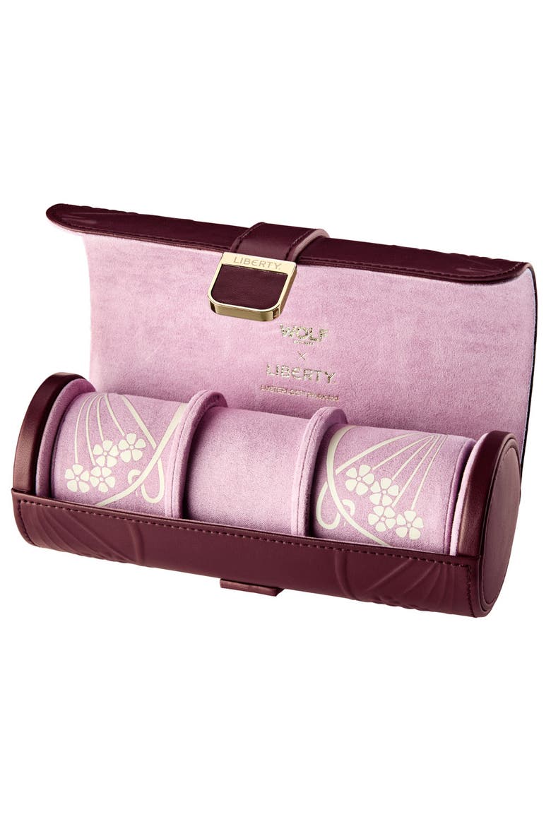 X LIBERTY Triple Watch Roll, Alternate, color, Burgundy