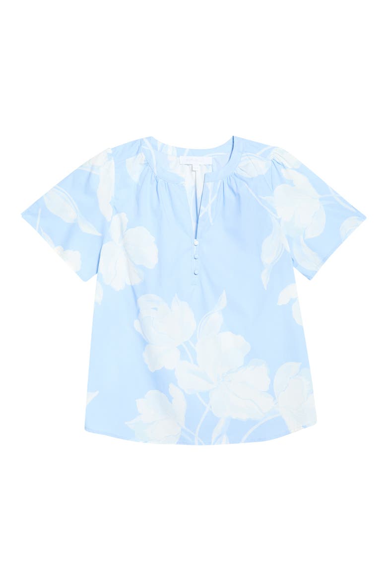Afina Floral Cotton Top, Alternate, color, BABY BLUE MULTI