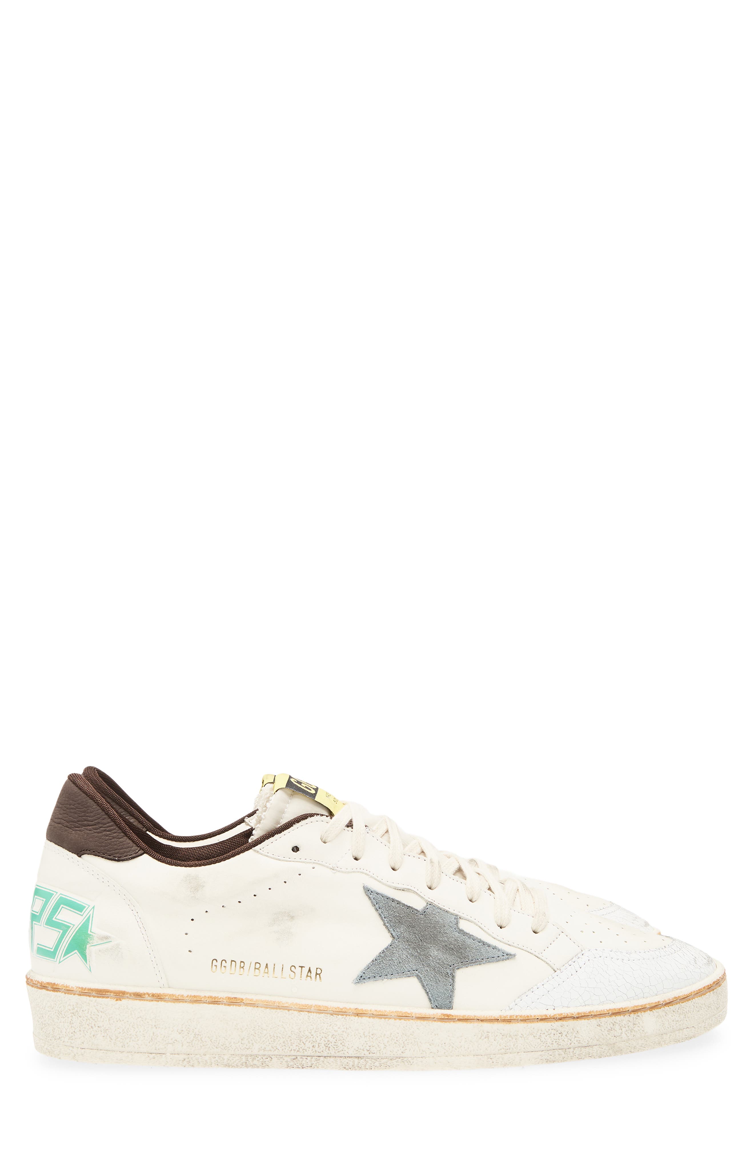 Golden Goose Ball Star Low Top Sneaker, Alternate, color, White/Silver Blue/Brown