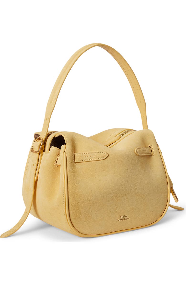 Polo Ralph Lauren Small Polo ID Suede Satchel, Alternate, color, Lemon Meringue