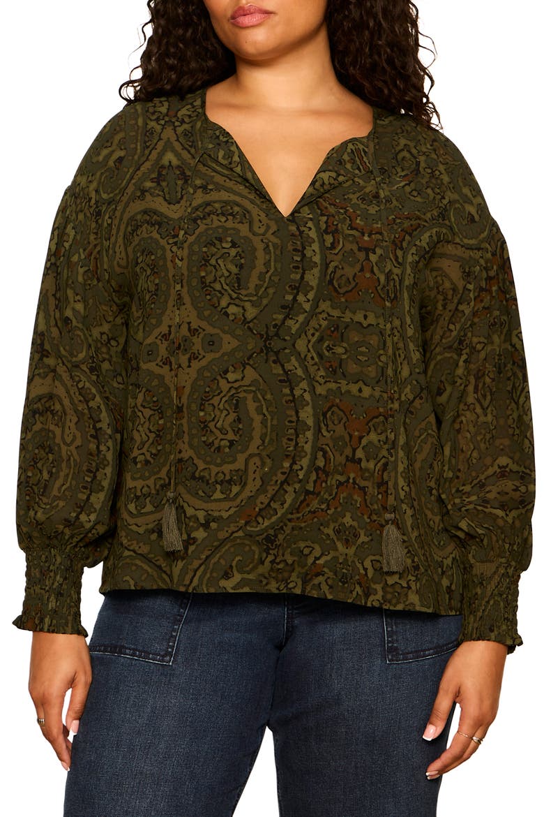 The Moment Volume Blouse, Alternate, color, MIDNIGHT MOSS GREEN