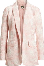 Anne Klein Floral Embroidered Open Front Shawl Collar Blazer