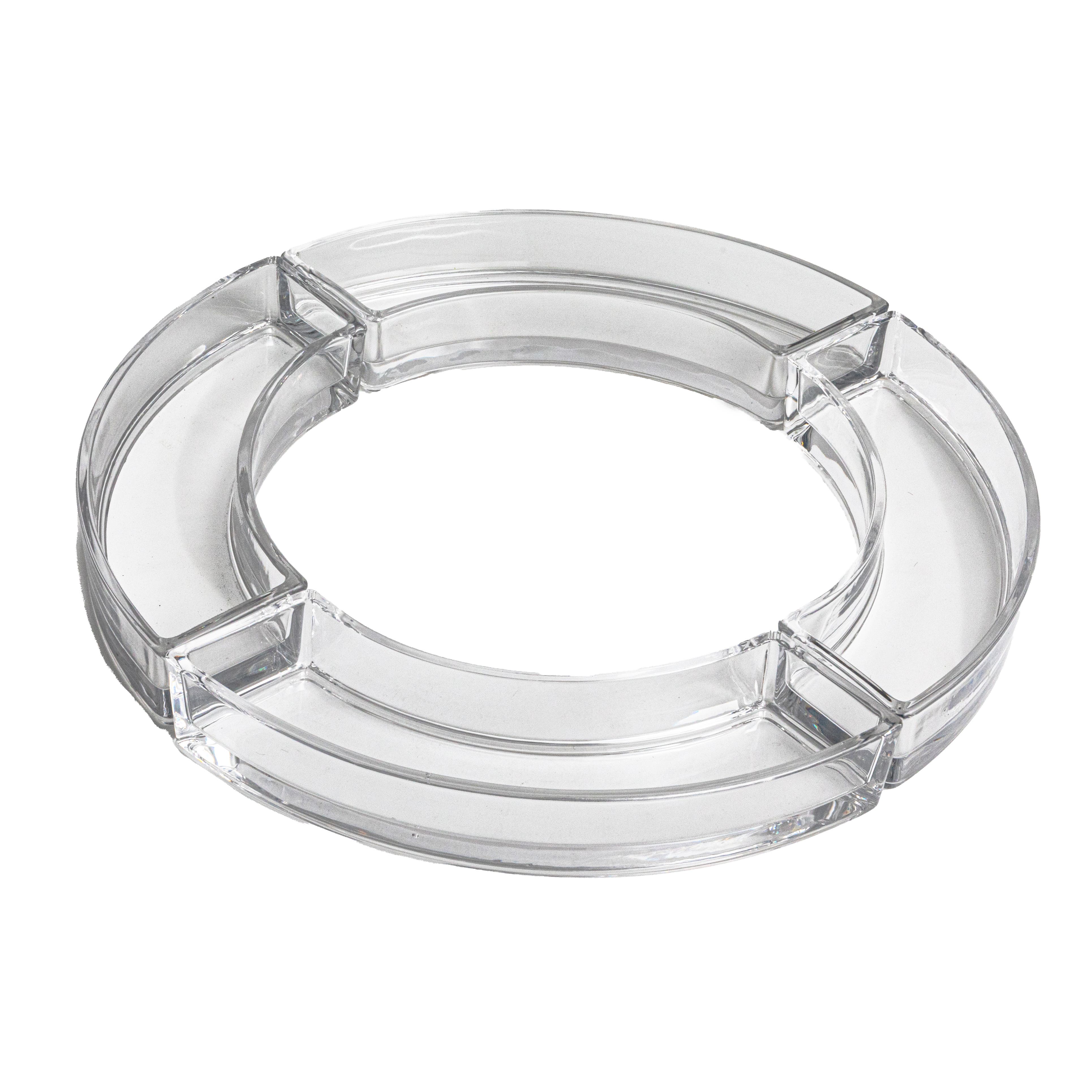 Storied Home Elegant Curved Glass Dish And Votive Holder, Clear In Transparent