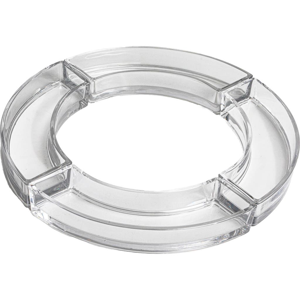 Storied Home Elegant Curved Glass Dish And Votive Holder, Clear In Transparent