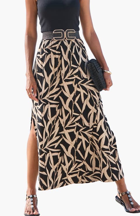 Women's Side Slit Maxi Skirt
