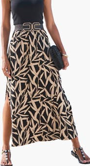 LASCANA Women's Side Slit Maxi Skirt