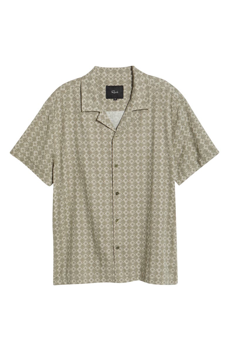 Rails Atlas Linen Blend Camp Shirt, Alternate, color, Diamond Oat Olive