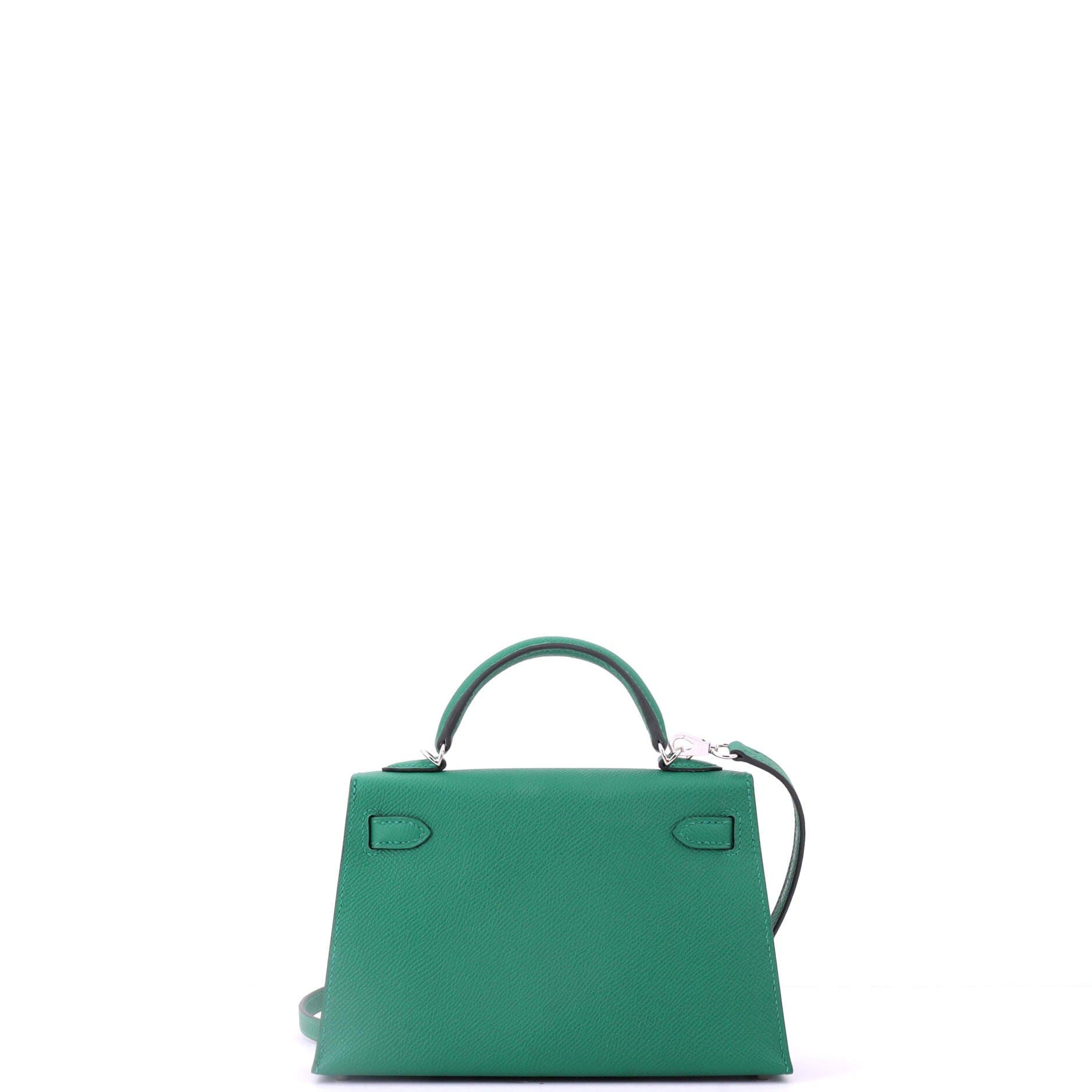 Pre-Owned Hermes Kelly Mini II Bag Green Epsom with Palladium Hardware 20, Alternate, color, Vert Vertigo