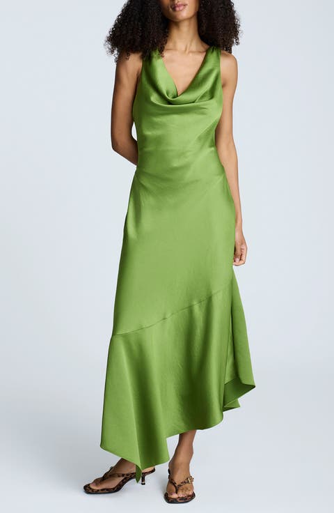 Cowl Neck Sleeveless Dress