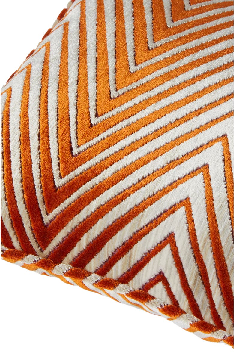 Missoni Home Ziggy 30x60 Cm Viscose Blend Zigzag Cushion, Alternate, color, Orange Multicoloured