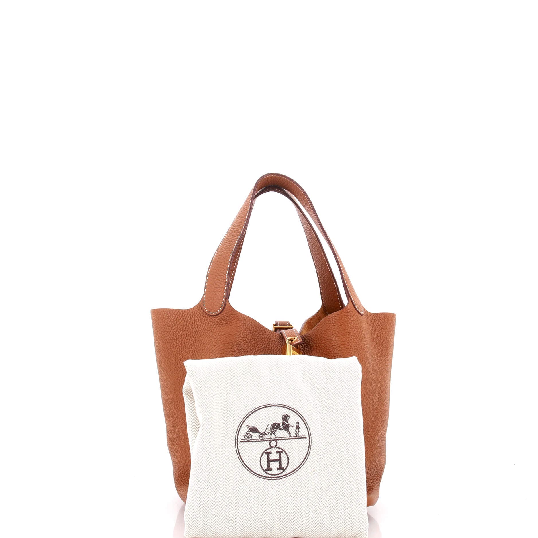 Pre-Owned Hermes Picotin Lock Bag Felt with Leather PM, Alternate, color, Gris Moyen