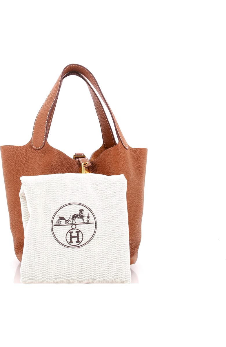 Pre-Owned Hermes Picotin Lock Bag Felt with Leather PM, Alternate, color, Gris Moyen