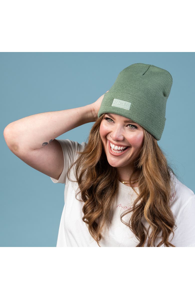 Totalee Gift Badass Beanie Acrylic Green, Alternate, color, Green