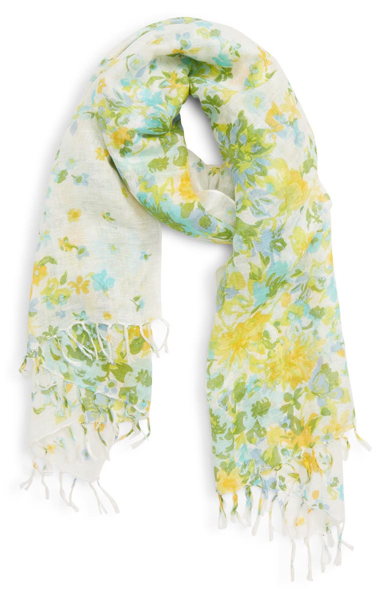 Nordstrom Painted Linen Blend Scarf, Alternate, color, 