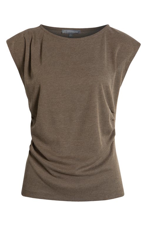 Wit & Wisdom Cap Sleeve Ruched Top In Brown