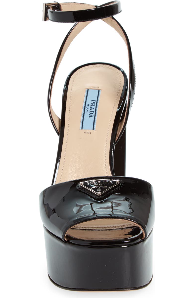 Prada Patent Platform Sandal, Alternate, color,