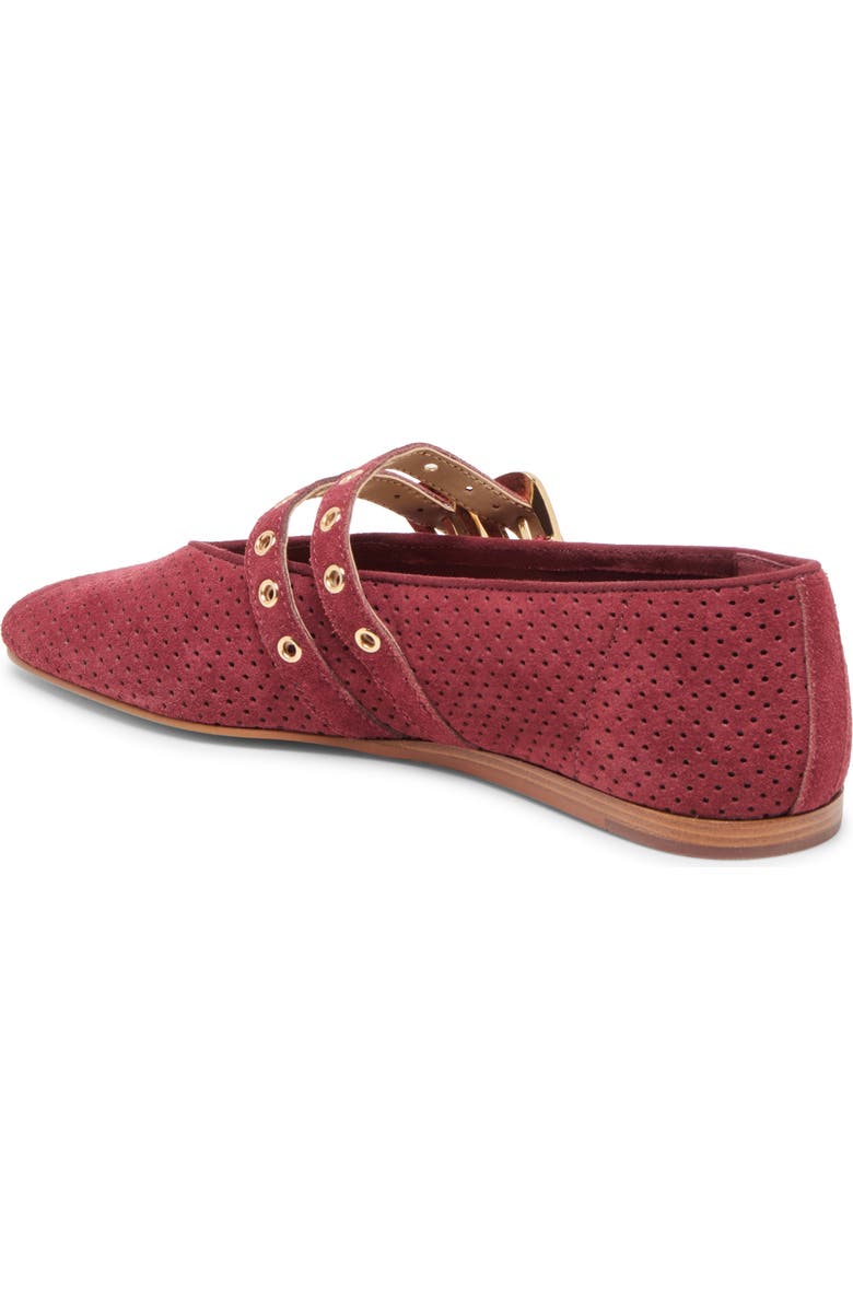 Dolce Vita Baylee Grommet Mary Jane Flat, Alternate, color, Oxblood Perforated Suede