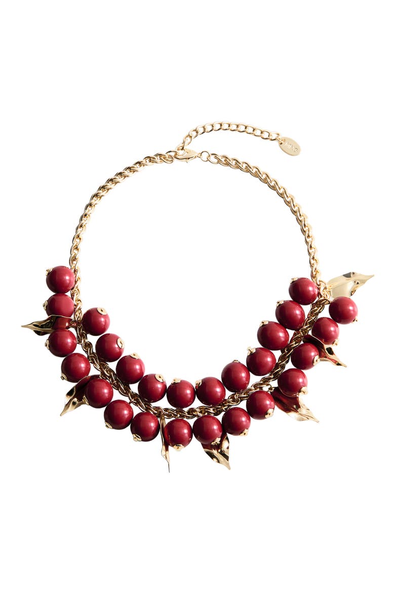 Beaded Chain Necklace, Main, color, GOLD