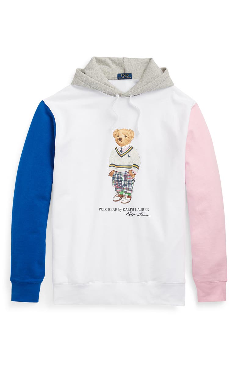 Polo Ralph Lauren Polo Bear Colorblock Fleece Graphic Hoodie, Alternate, color, 