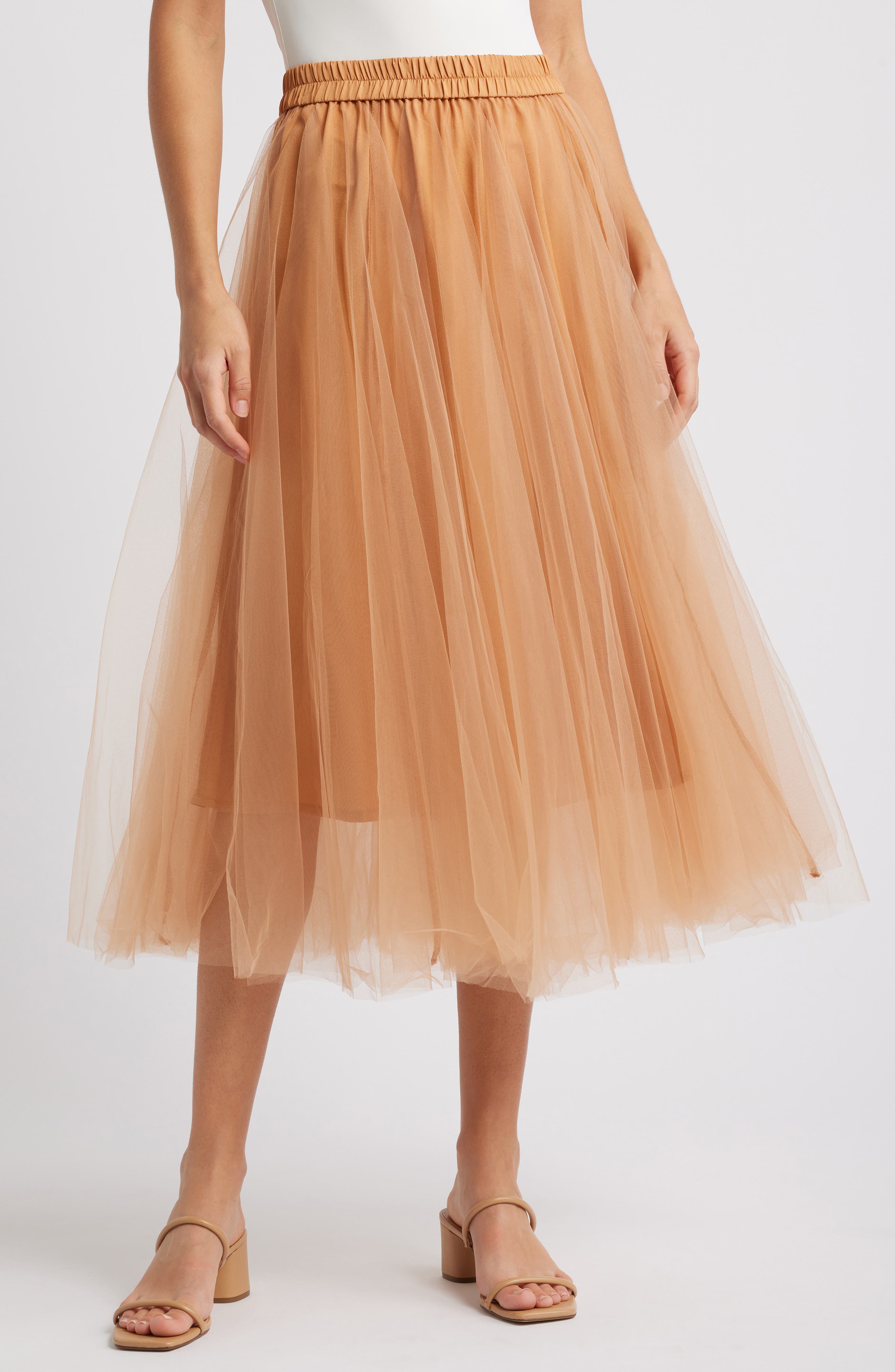 Masai Copenhagen Scarlet Tulle Maxi Skirt in Bisquit 