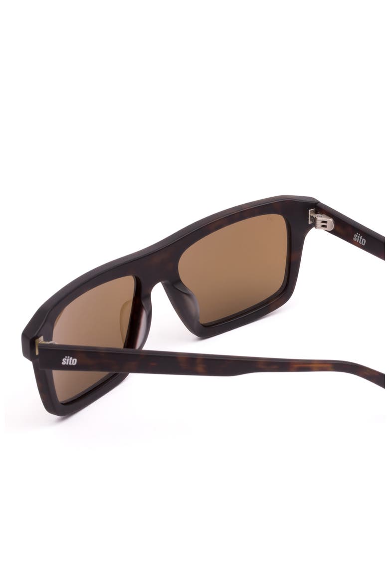 GT 59mm Polarized Square Sunglasses, Alternate, color, BROWN