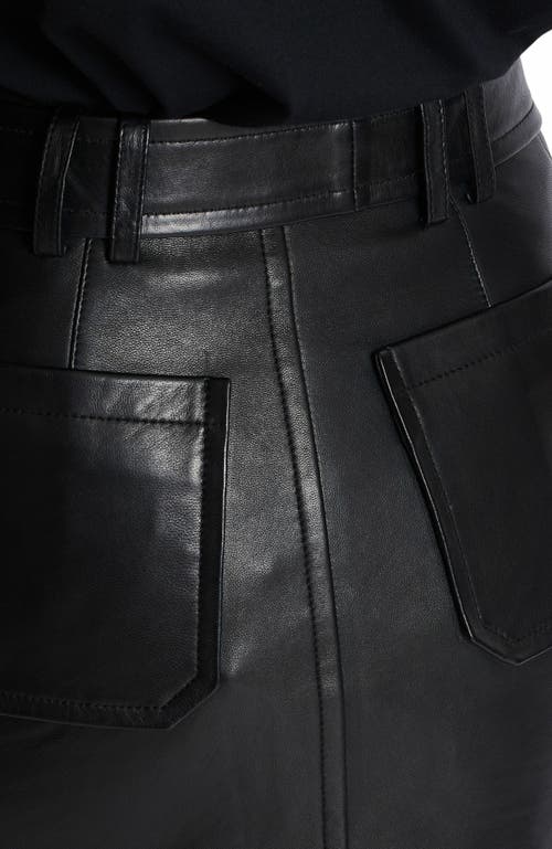 Balmain Short Lambskin Skirt In Black