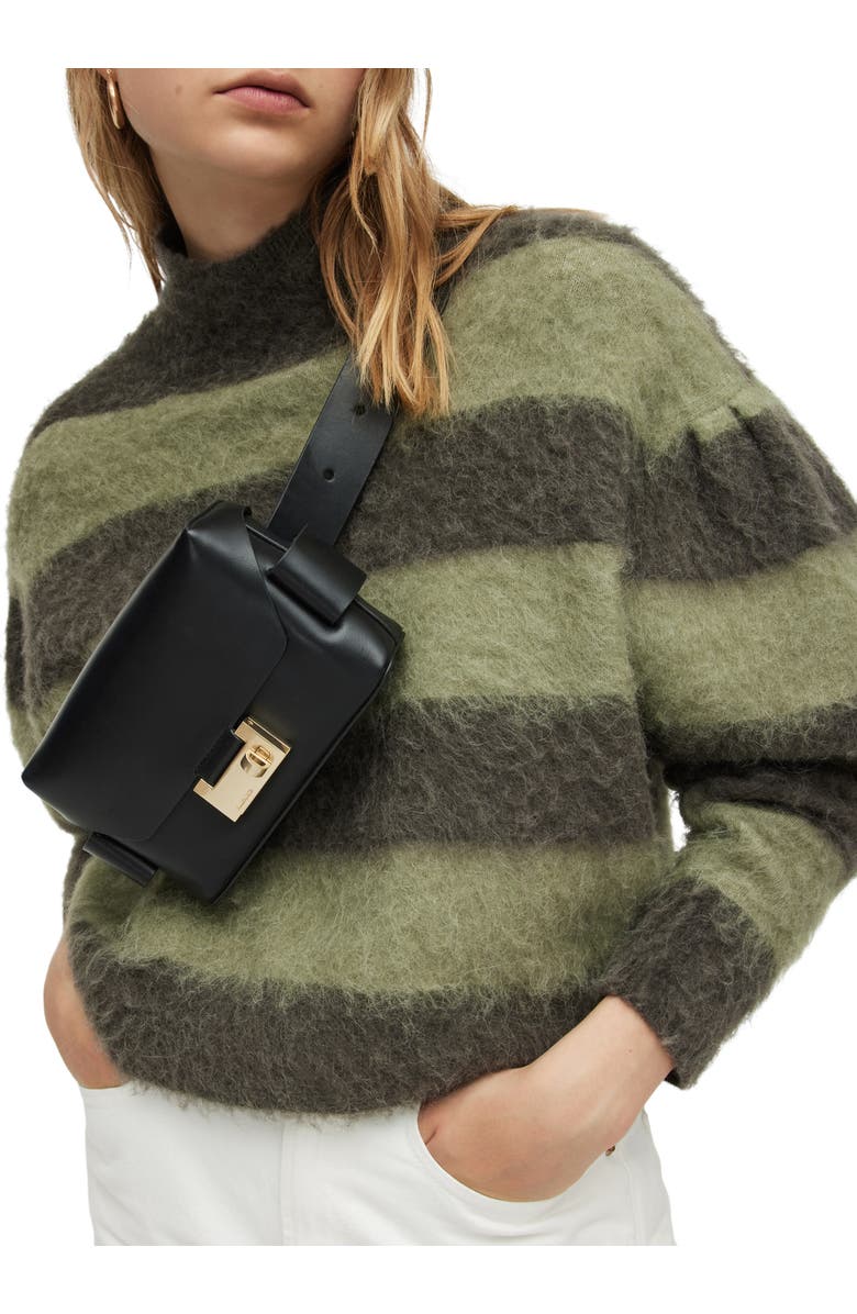 AllSaints Frankie Leather Crossbody Bag, Alternate, color,