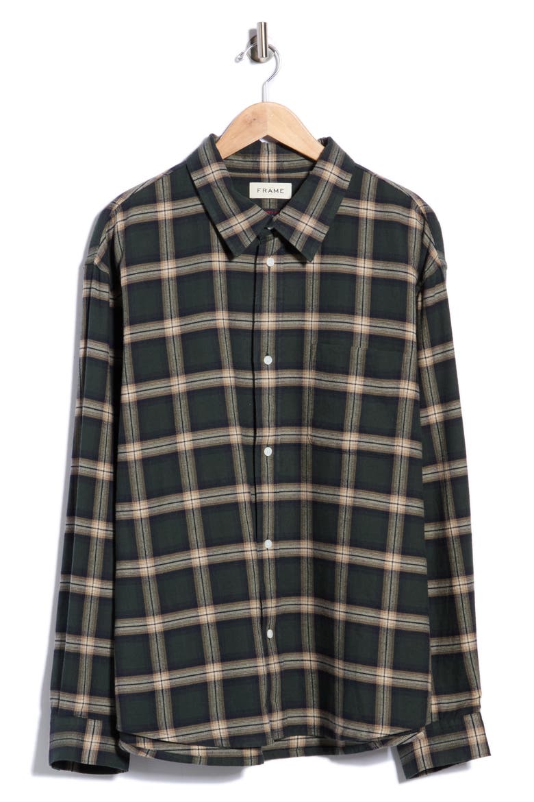 Vintage Plaid Cotton Button-Up Shirt, Main, color, BEIGE PLAID