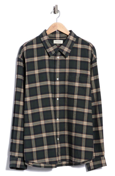 Vintage Plaid Cotton Button-Up Shirt