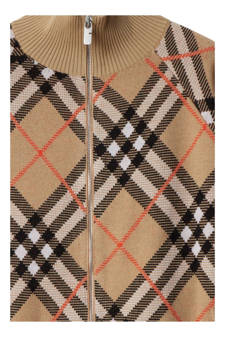 Check Wool Mohair Blend Jacket, Alternate, color, Sand beige