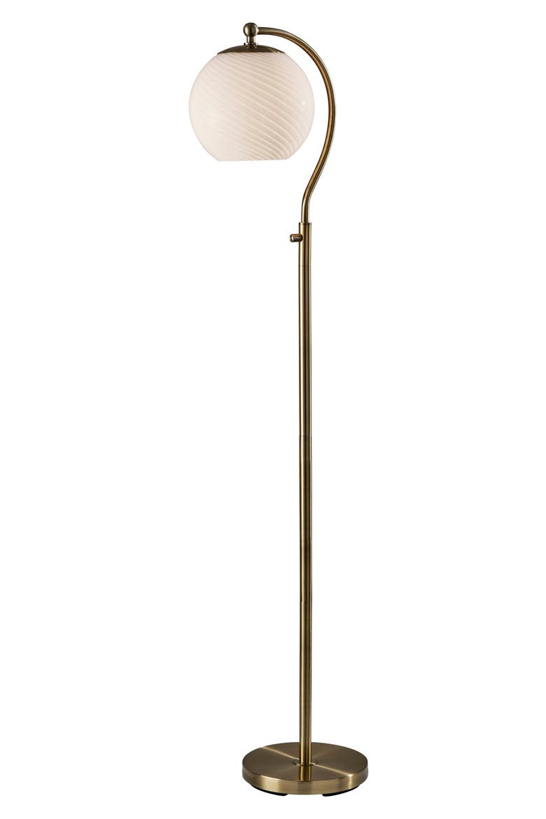 Swirl Antiqued Brass Floor Lamp, Main, color, ANTIQUE BRASS