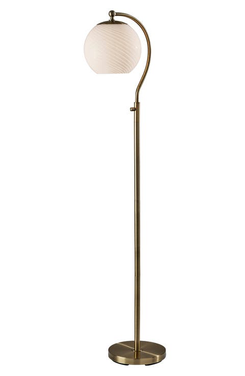 Swirl Antiqued Brass Floor Lamp