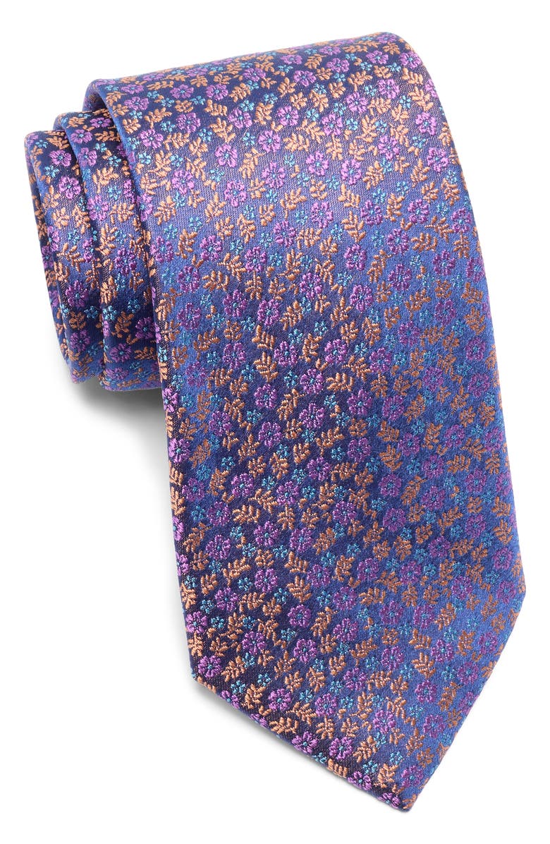 Ted Baker London Seymour Florette Silk Blend Tie, Main, color, Orange