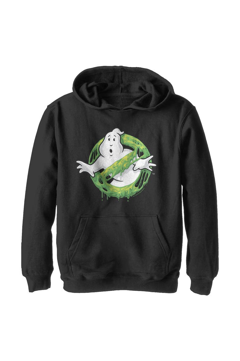 Boy's Ghostbusters Slime Logo  Pull Over Hoodie, Main, color, Black