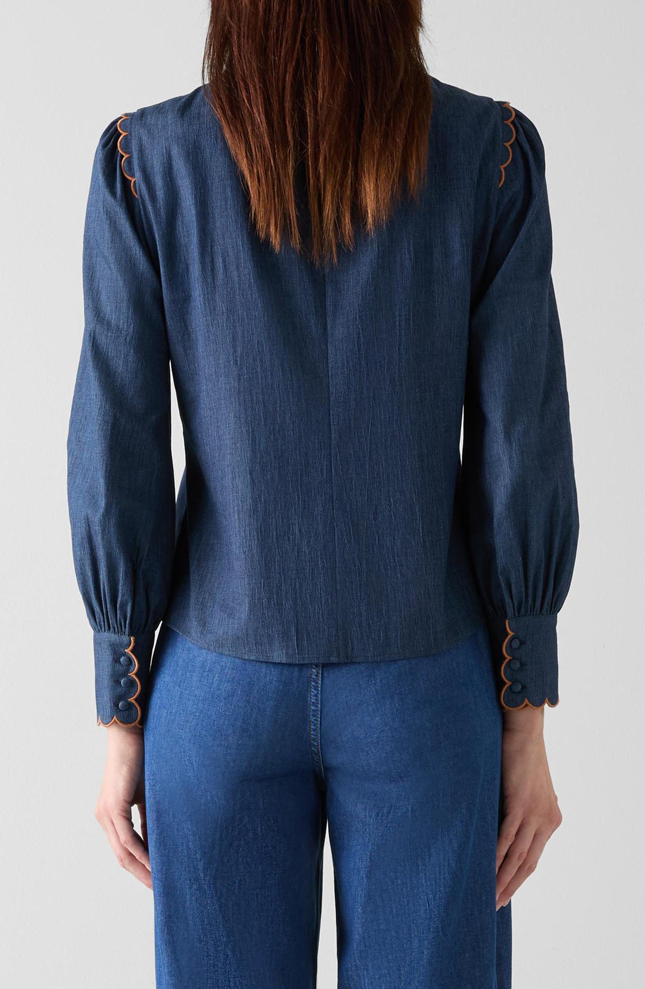 Jenny Scallop Denim Top - image 2