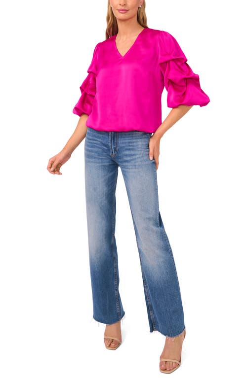 Vince Camuto V-neck Bubble Sleeve Top In Pink