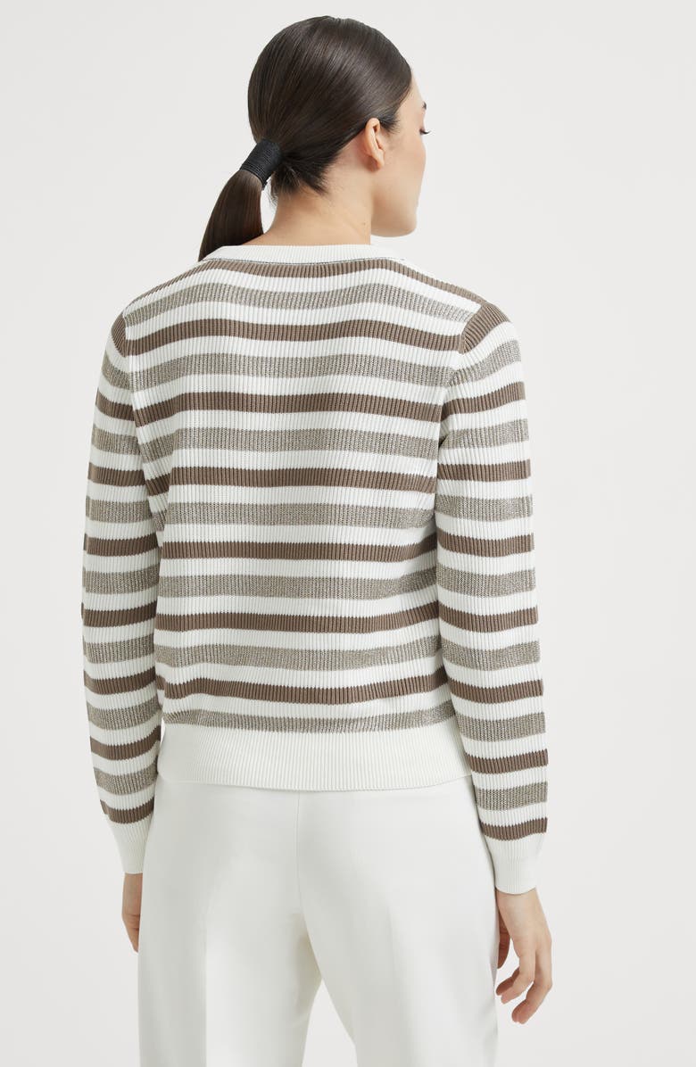 Brunello Cucinelli Cotton Sparkling yarn sweater, Alternate, color, Beige