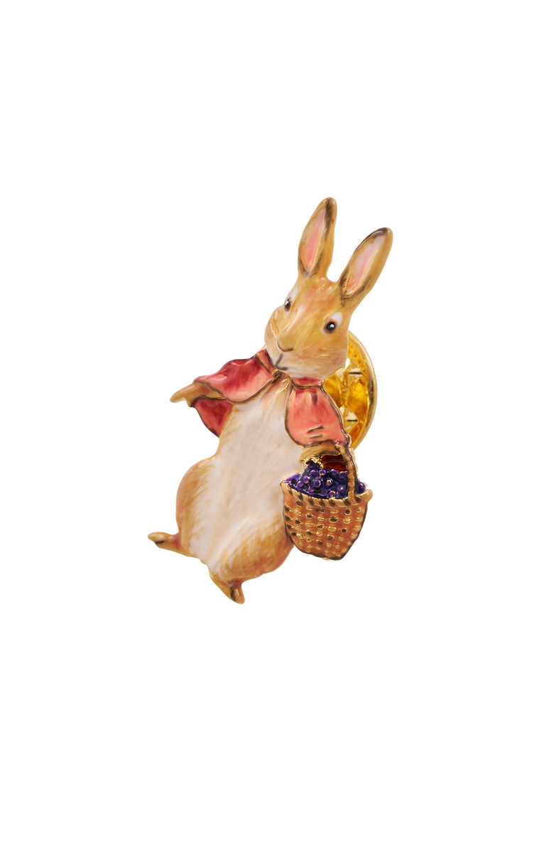Fable England x Peter Rabbit Cotton-tail Brooch, Alternate, color, Gold