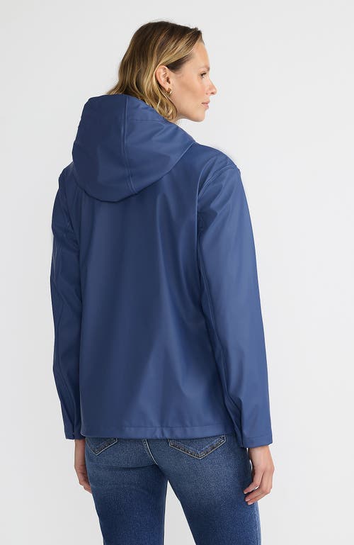 Lands' End Squall Waterproof Rain Slicker Jacket In Light Indigo Blue