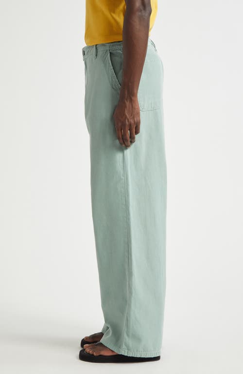 Shop Erl Gender Inclusive Distressed Woven Chinos In Army Green
