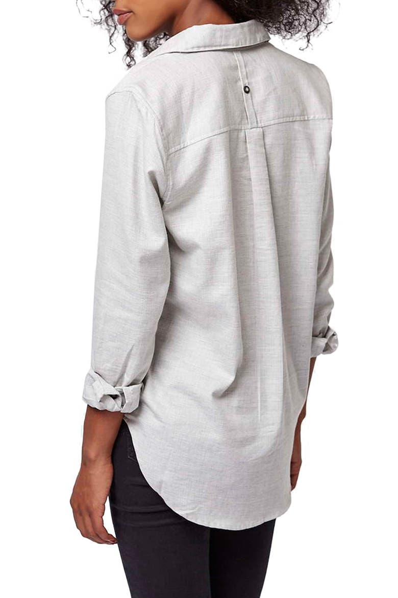 Herringbone Chambray Shirt, Alternate, color, GREY