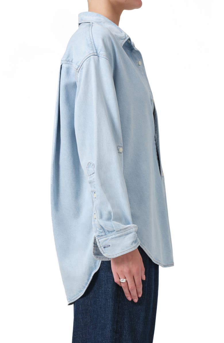 Citizens of Humanity Kayla Oversize Chambray Button-Up Shirt, Alternate, color,